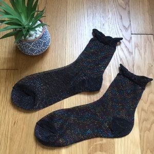 FREE PEOPLE Sheer Shimmer Socks